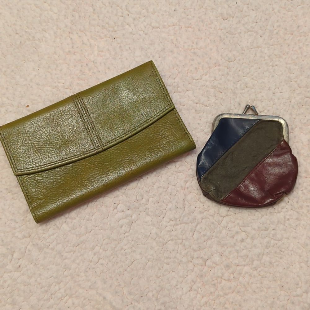 ‎Vintage genuine leather wallet & coin purse